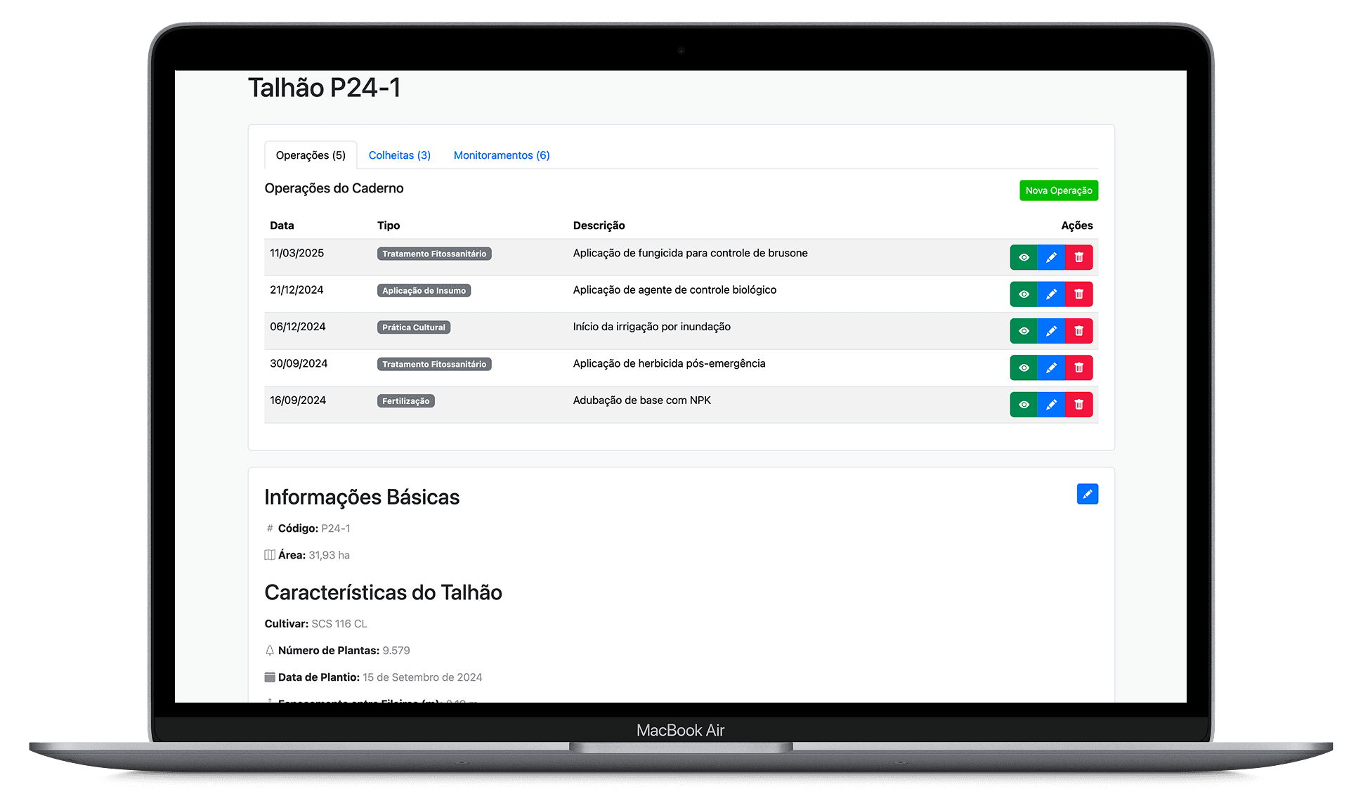 Tela 4 — Caderno do campo